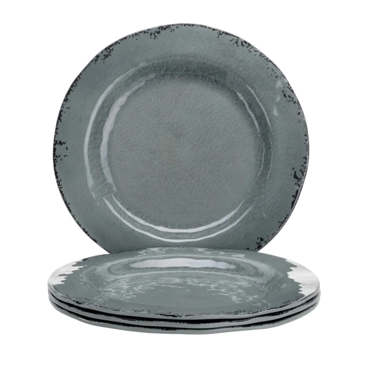 Servies Moondust melamine antracietgrijs - set van 12