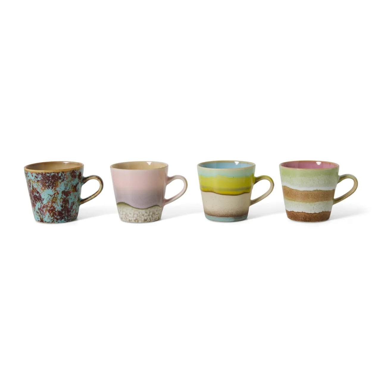 Servies 70's Ceramics americano mok Rococo - set van 4