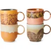 Servies 70's Ceramics Café Mugs cape - set van 4