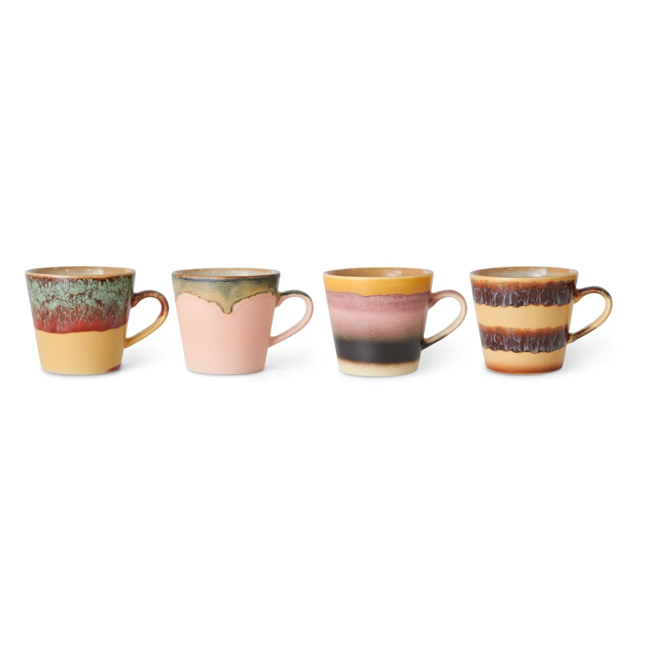 Servies 70s ceramics cappuccino mugs vista - set van 4