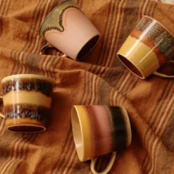 Servies 70s ceramics cappuccino mugs vista - set van 4