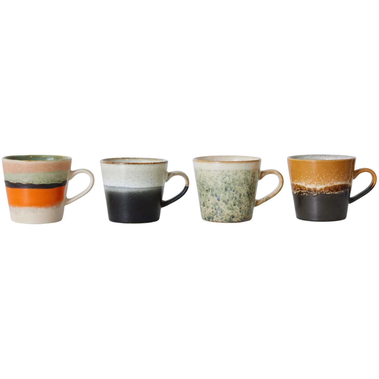 Servies 70's Ceramics Cappuccino mok Verve - set van 4