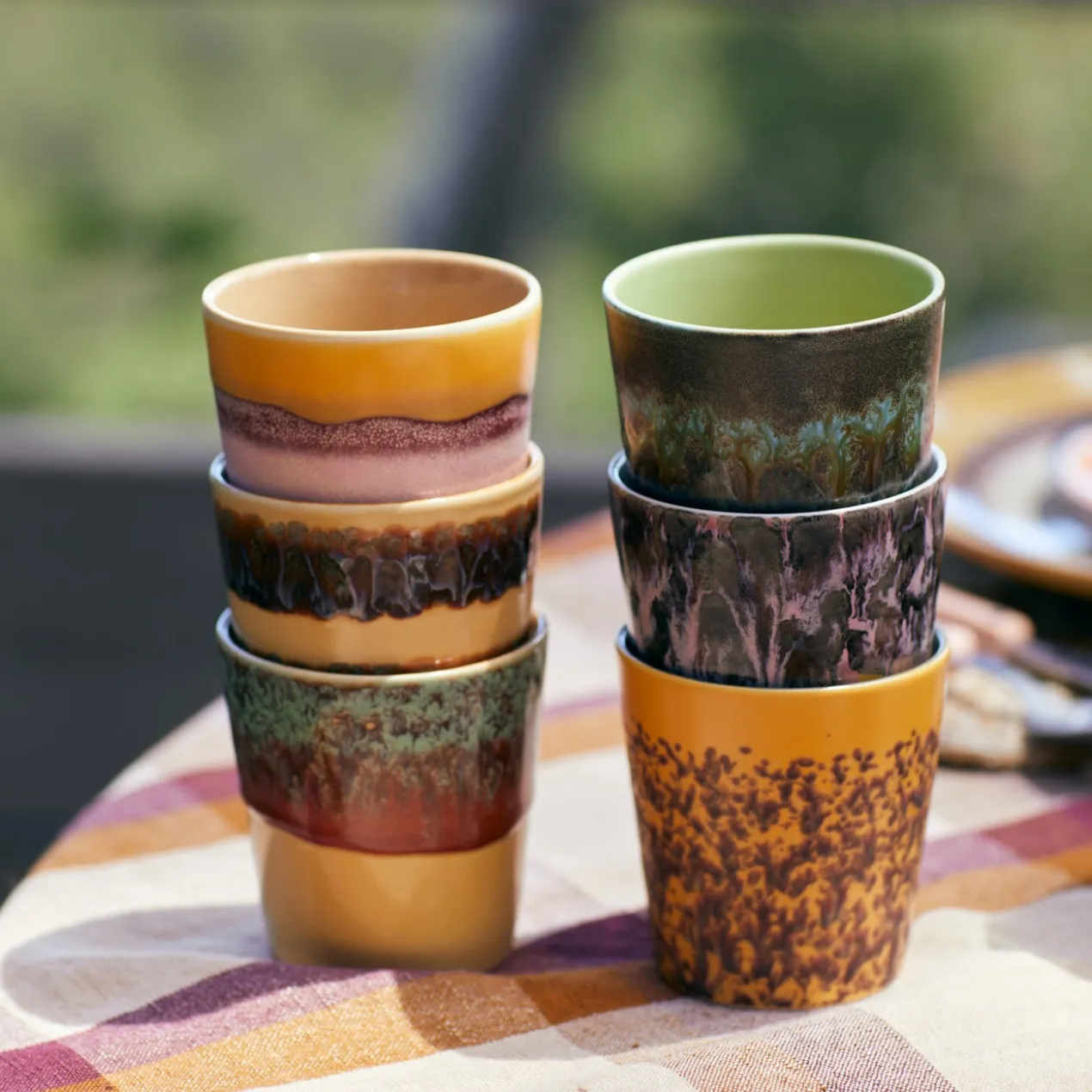 Servies 70s ceramics coffee mugs valley - set van 6