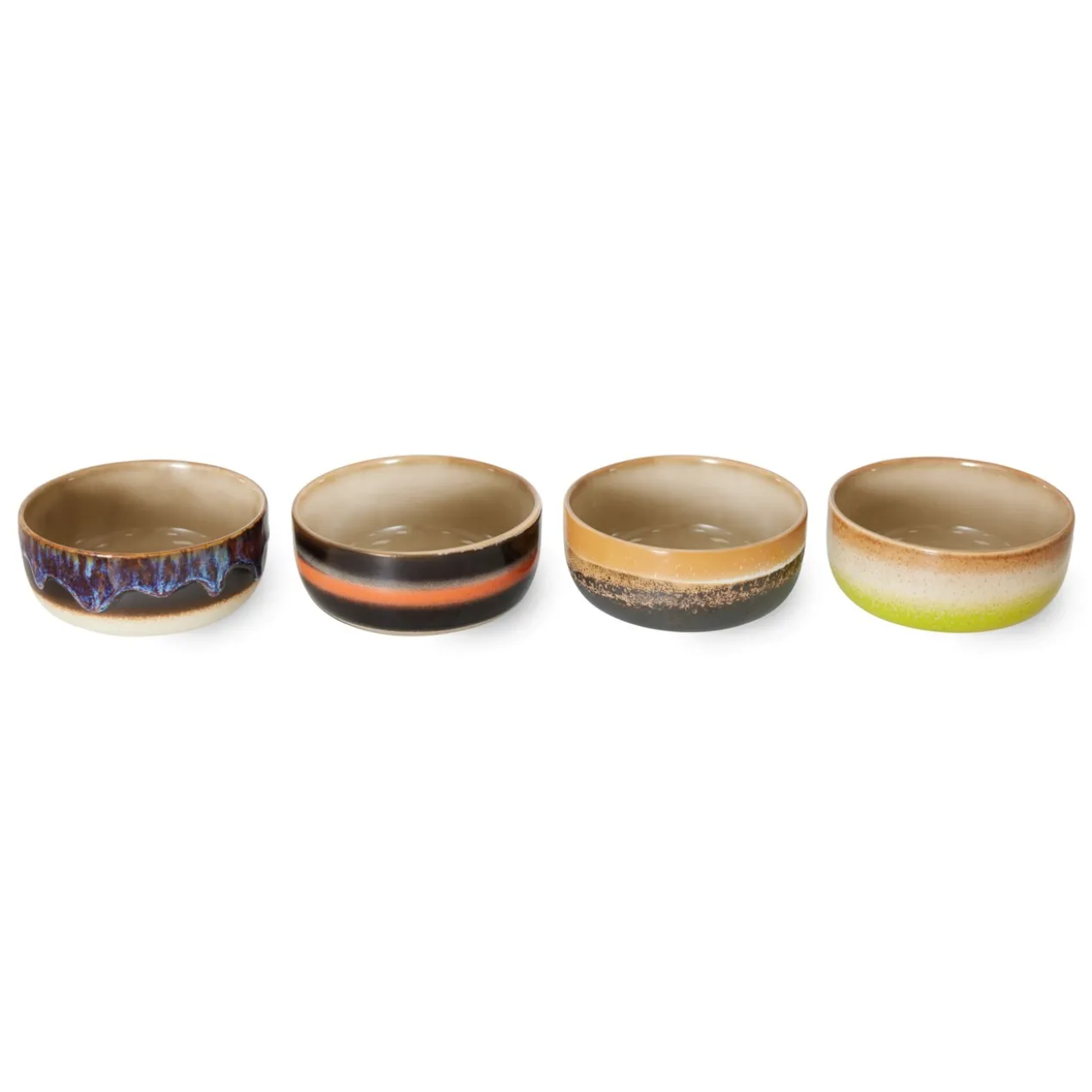 Servies 70's Ceramics dessert schaal Humus - set van 4