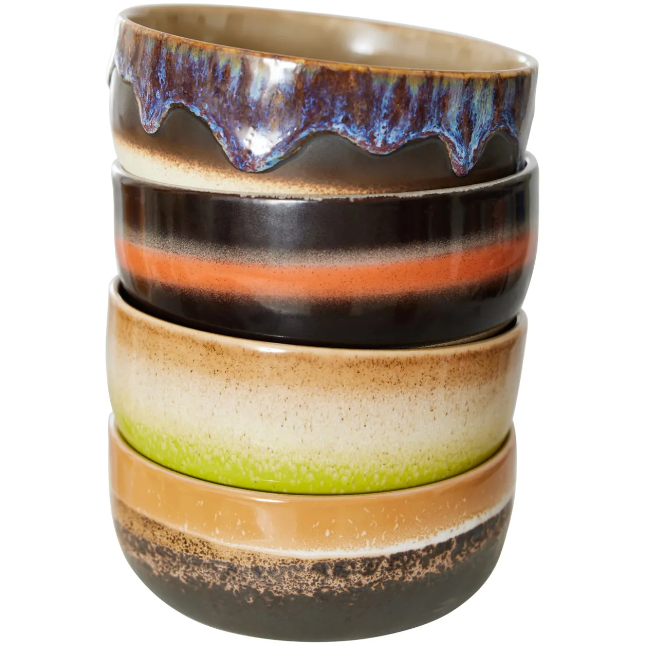 Servies 70's Ceramics dessert schaal Humus - set van 4