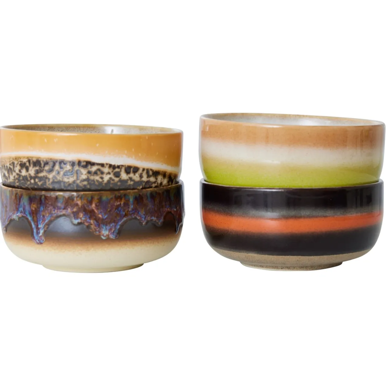 Servies 70's Ceramics dessert schaal Humus - set van 4