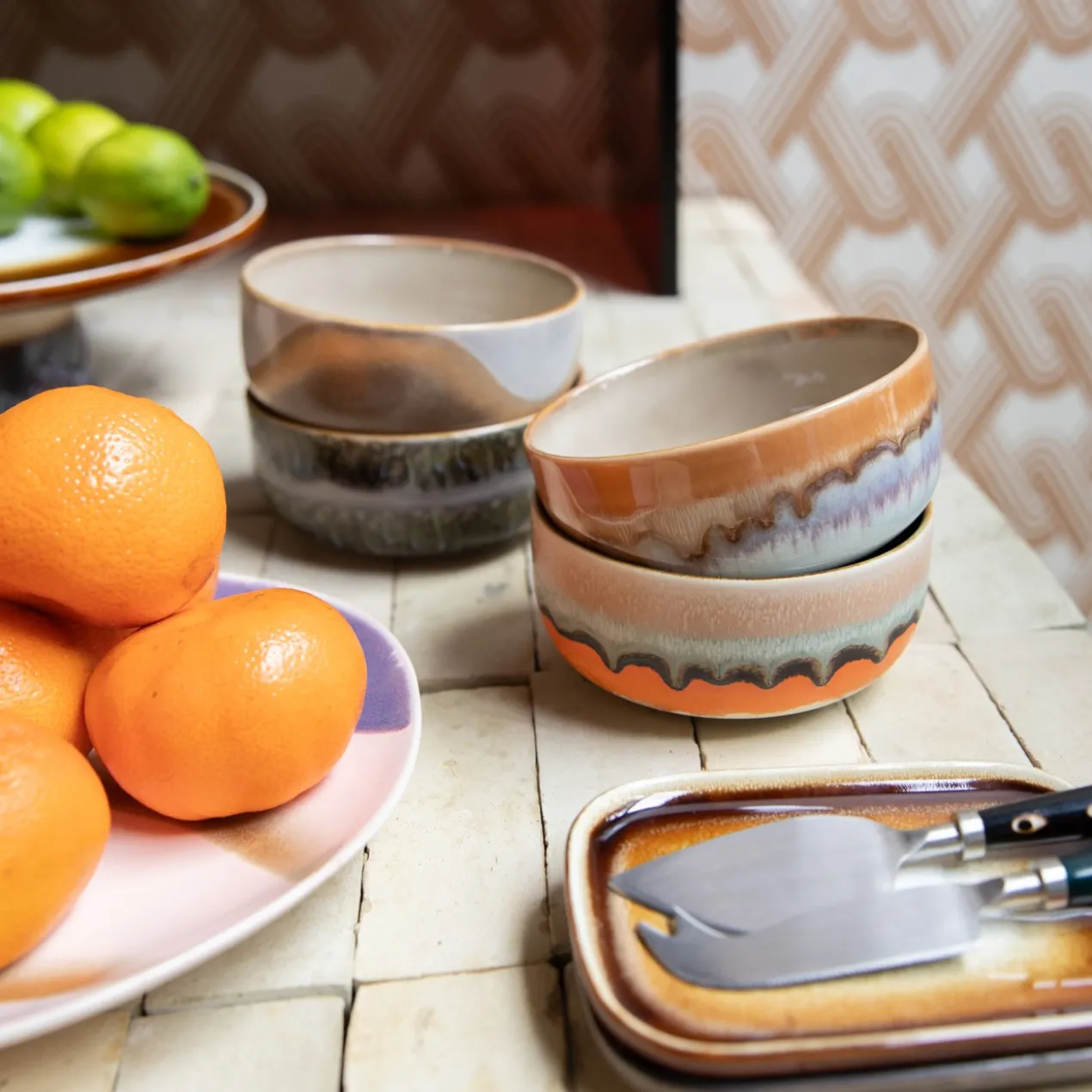 Servies 70's Ceramics dessert schaal Reef - set van 4