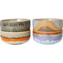 Servies 70's Ceramics dessert schaal Reef - set van 4