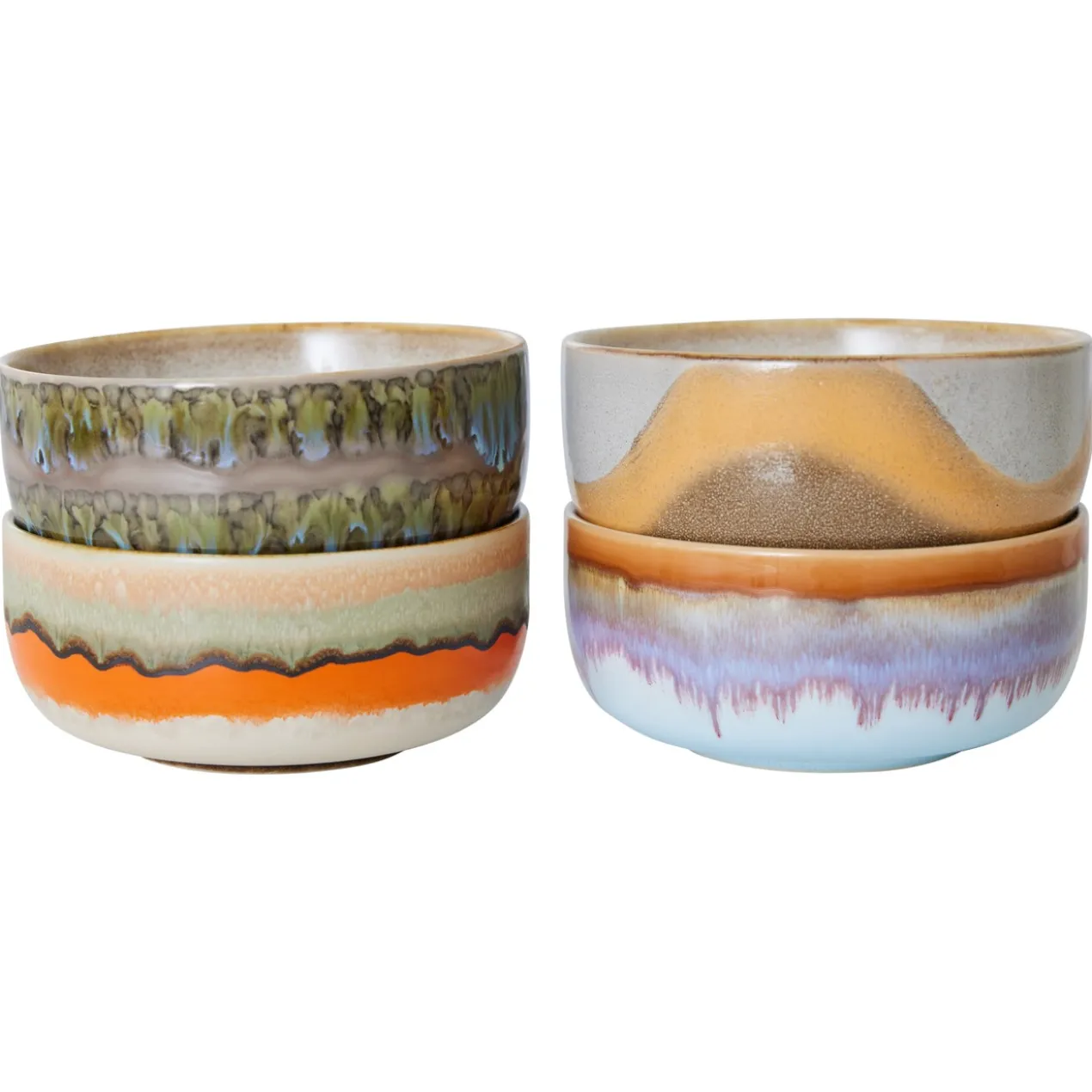Servies 70's Ceramics dessert schaal Reef - set van 4