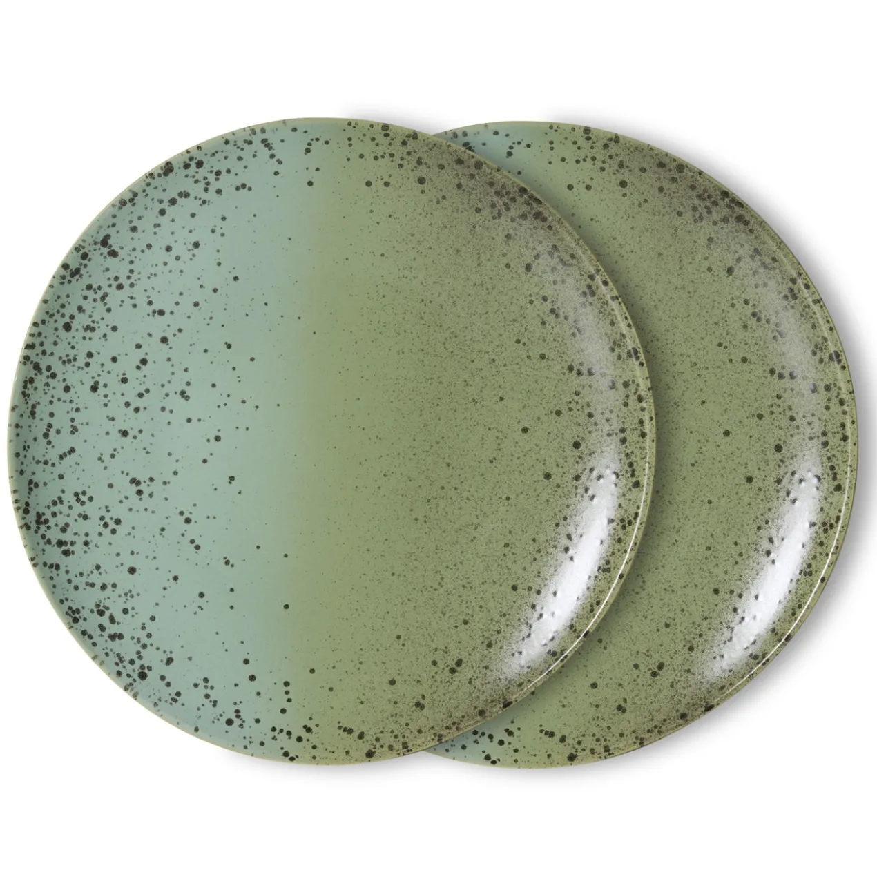 Servies 70's ceramics dinerbord Fleck - set van 2