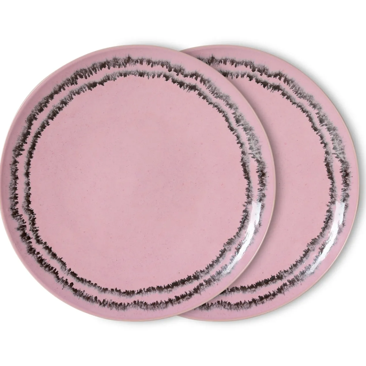 Servies 70's ceramics dinerbord Bubble - set van 2