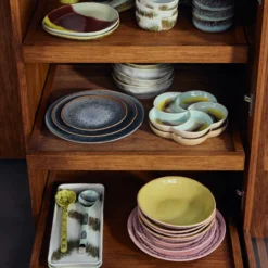 Servies 70's ceramics dinerbord Bubble - set van 2