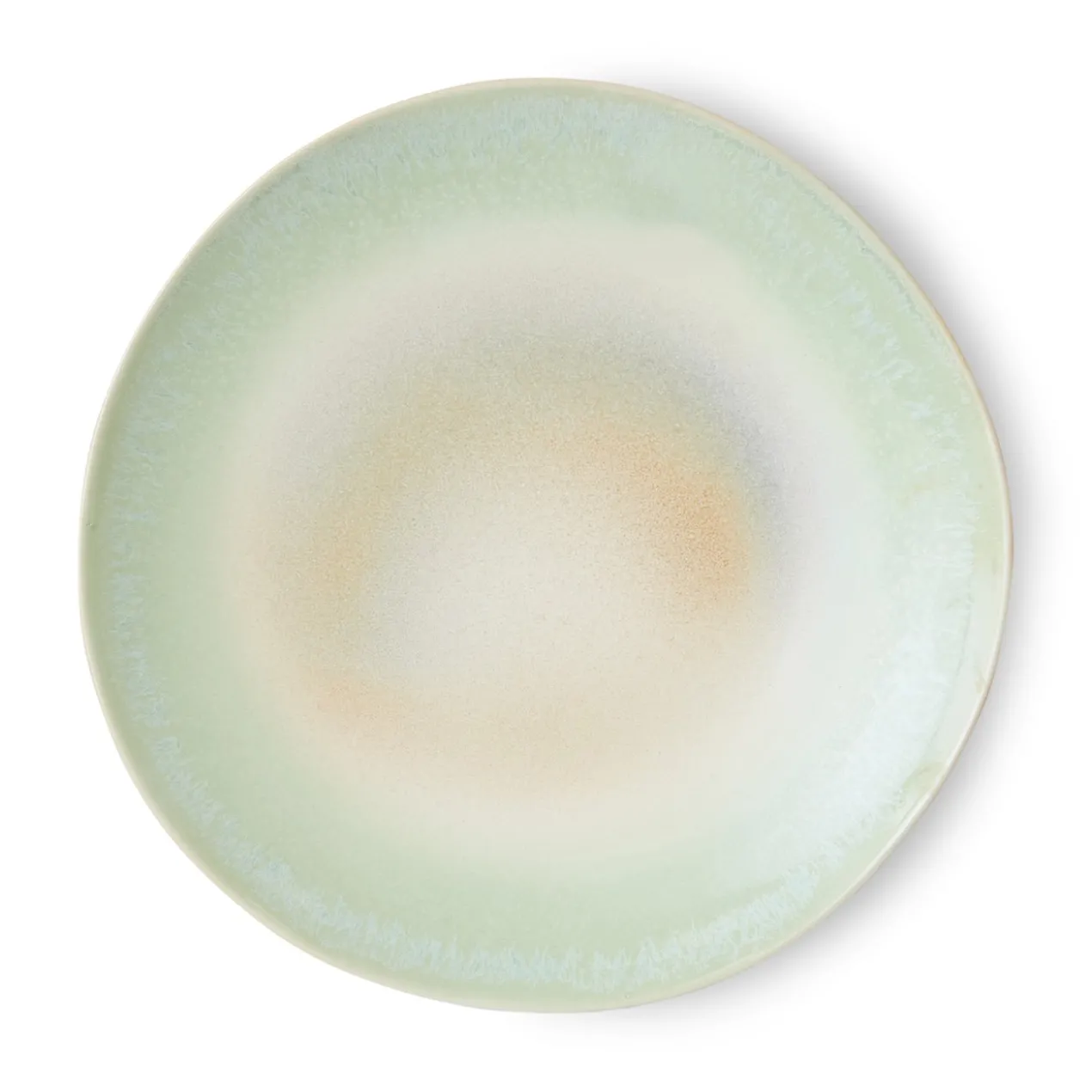 Servies 70s ceramics dinner plates palms - set van 2