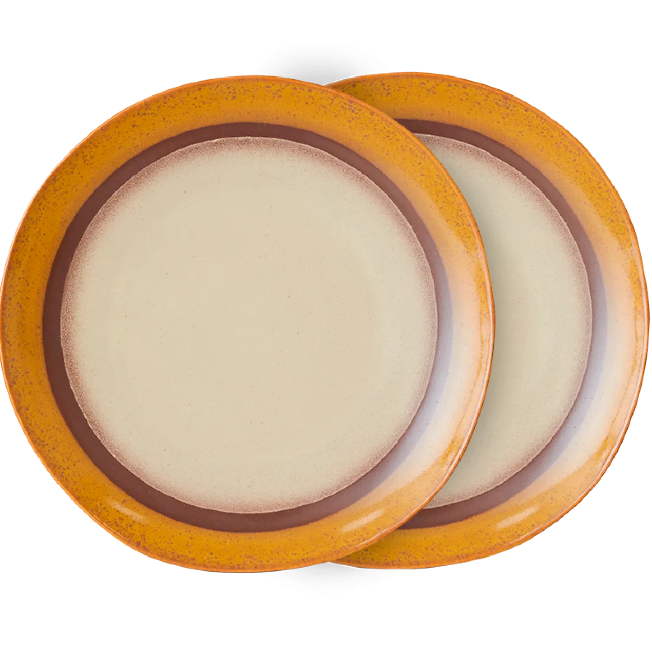Servies 70's Ceramics Dinner Plates coconut - set van 2