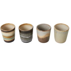 Servies 70's Ceramics Eierdopje Granite - set van 4