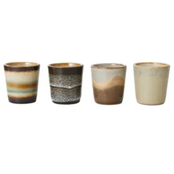 Servies 70's Ceramics Eierdopje Granite - set van 4