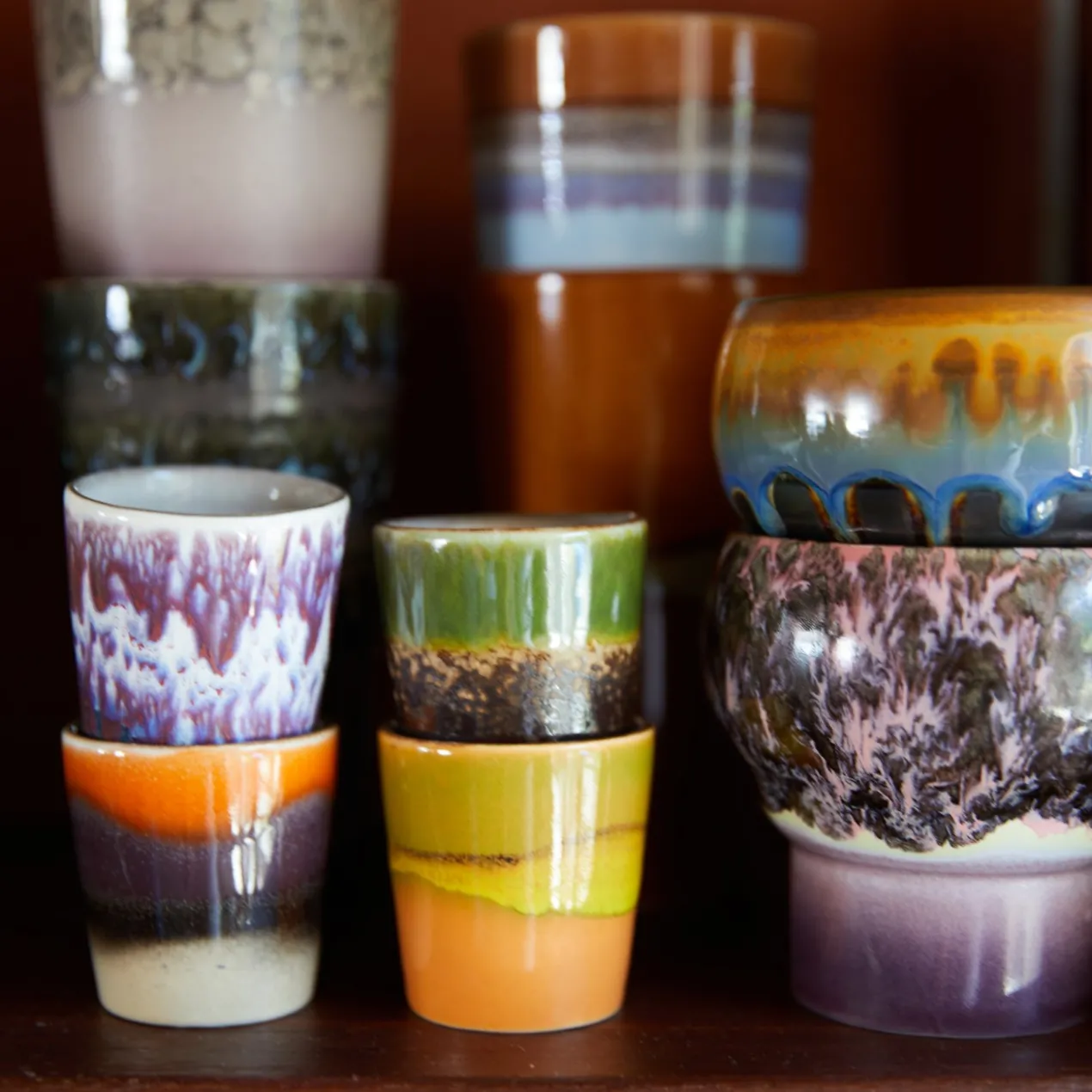 Servies 70's Ceramics Eierdopje Island - set van 4