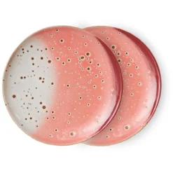 Servies 70's Ceramics gebaksbordje lychee - set van 2
