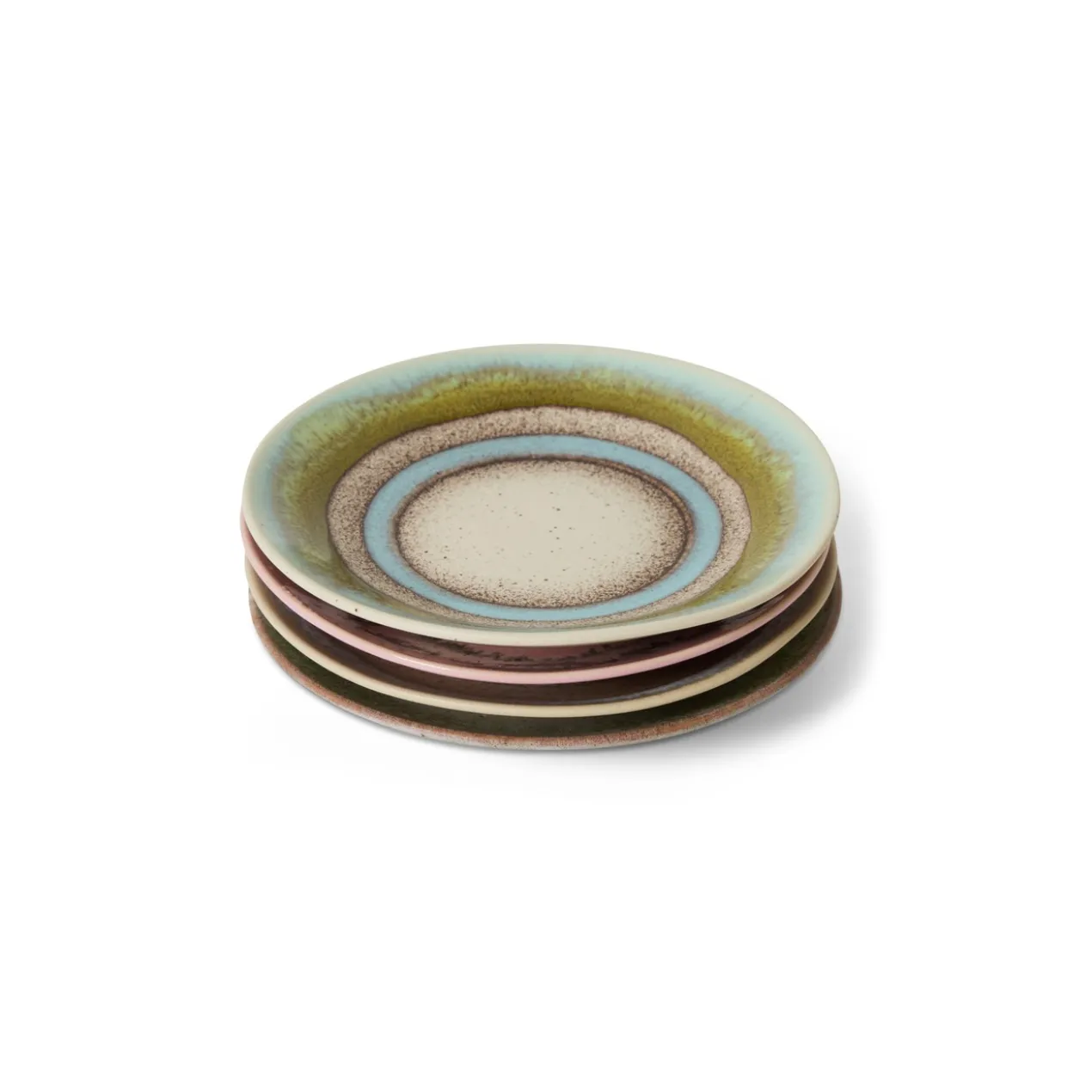 Servies 70's Ceramics gebaksbordje doodle - set van 4