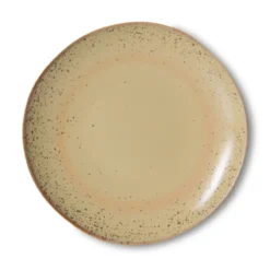 Servies 70's ceramics gebaksbordje grit - set van 2