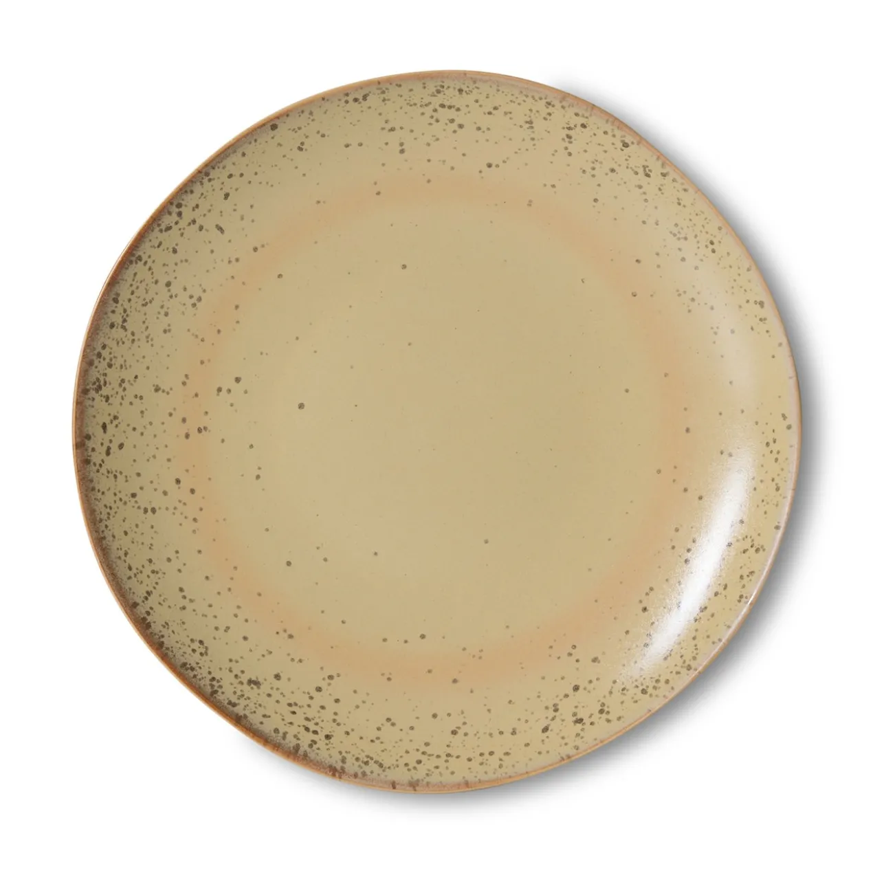 Servies 70's ceramics gebaksbordje grit - set van 2