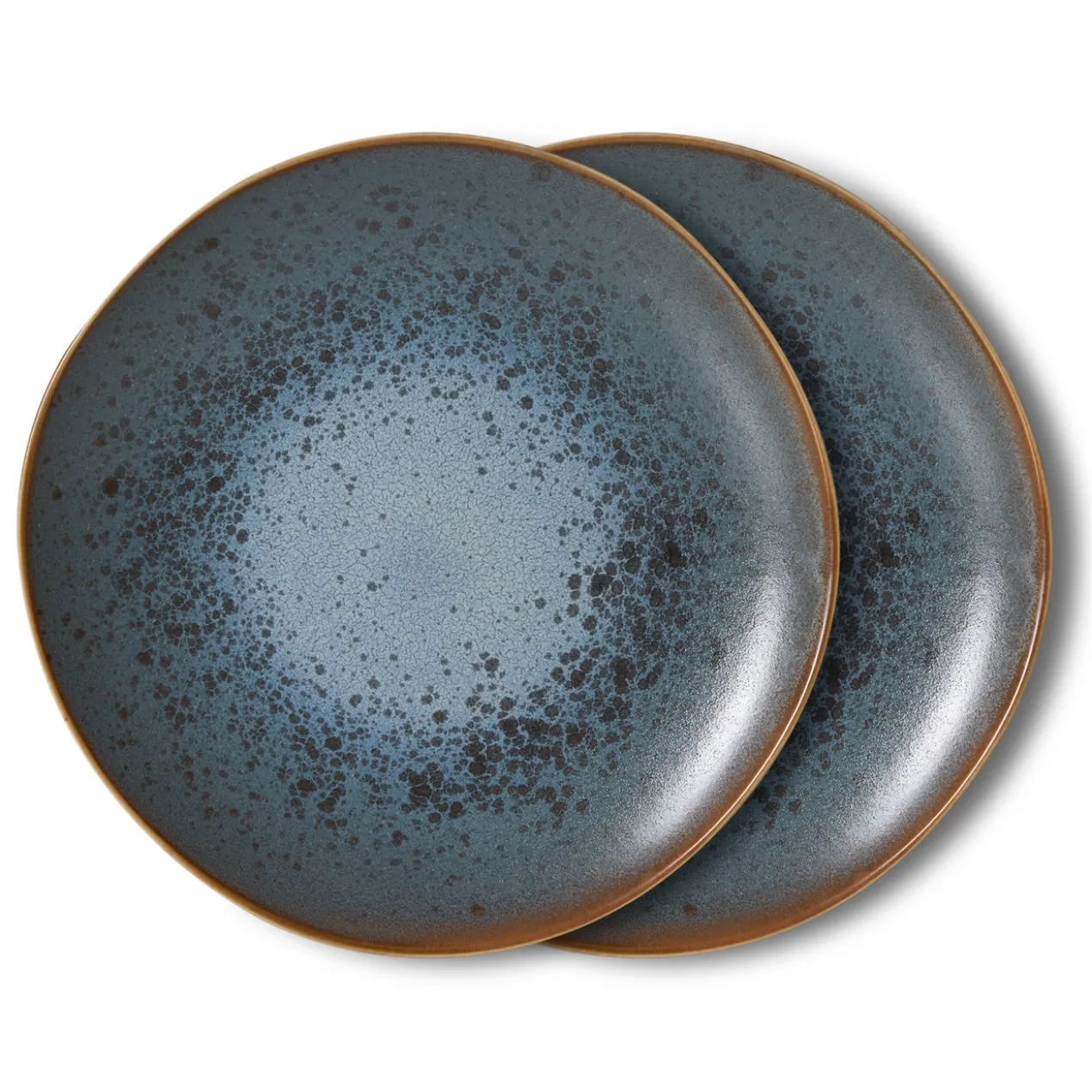 Servies 70's ceramics gebaksbordje mineral - set van 2