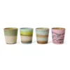 Servies 70's Ceramics koffie mok Pop art - set van 4