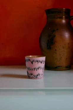 Servies 70's Ceramics koffie mok Pop art - set van 4