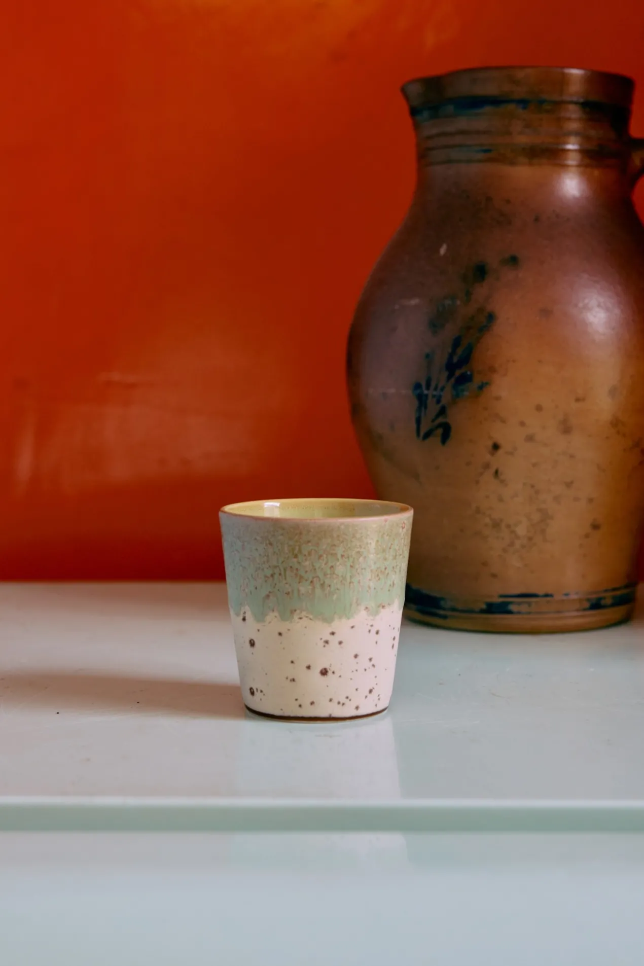 Servies 70's Ceramics koffie mok Pop art - set van 4