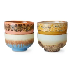 Servies 70s ceramics noodle bowls seabreeze - set van 4