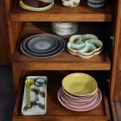 Servies 70's ceramics ontbijtbord bubble - set van 2