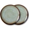 Servies 70's ceramics ontbijtbord contrast - set van 2