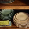 Servies 70's ceramics ontbijtbord grit - set van 2