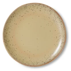 Servies 70's ceramics ontbijtbord grit - set van 2