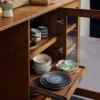 Servies 70's ceramics ontbijtbord mineral - set van 2