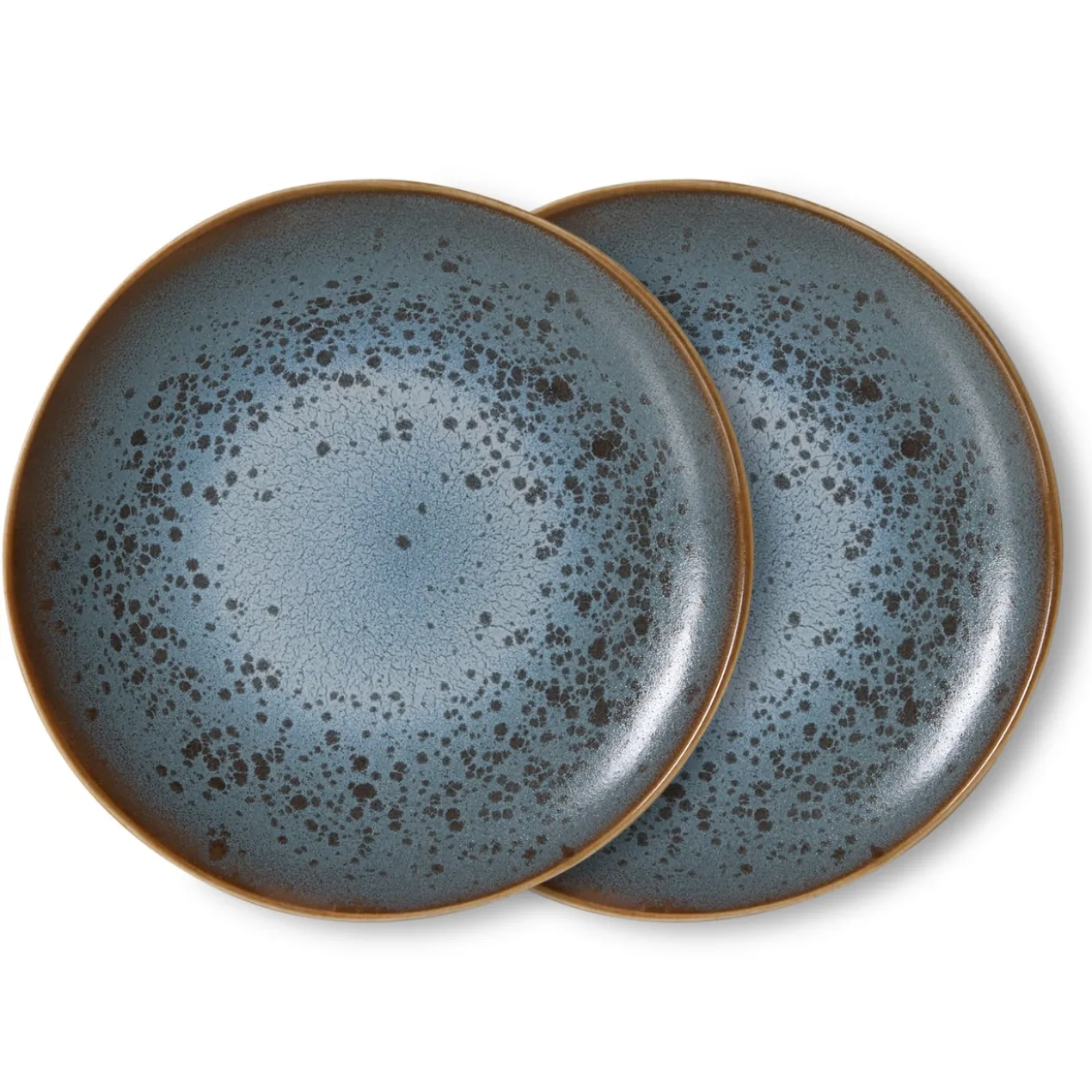 Servies 70's ceramics ontbijtbord mineral - set van 2
