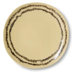 Servies 70's ceramics ontbijtbord vanilla - set van 2