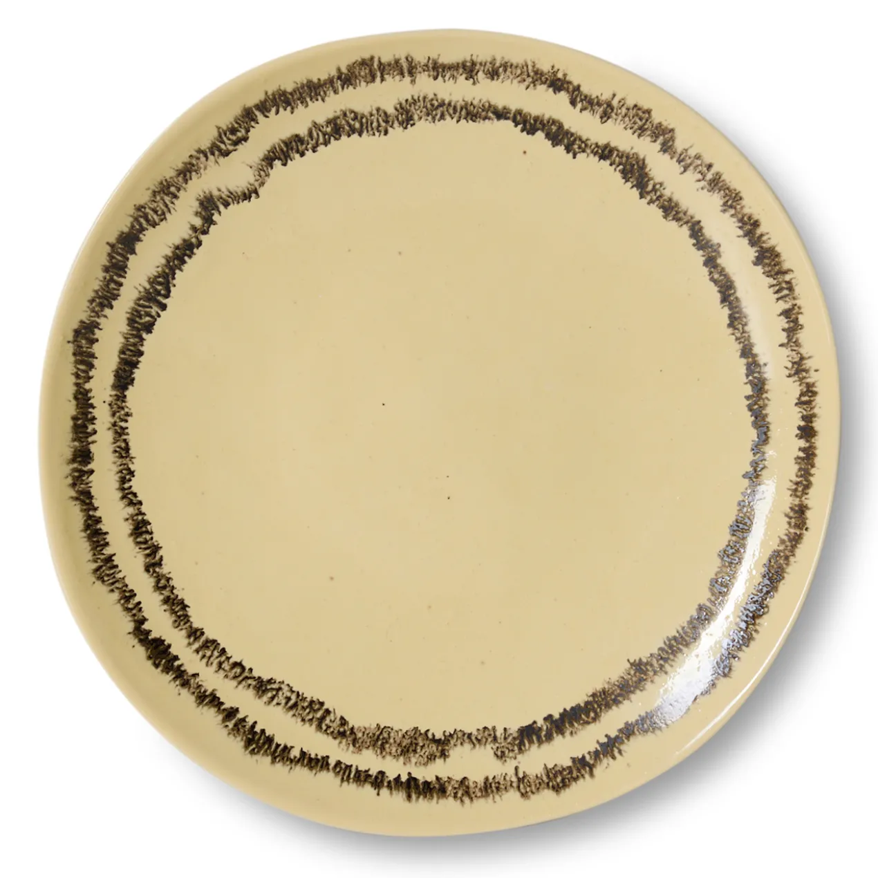 Servies 70's ceramics ontbijtbord vanilla - set van 2