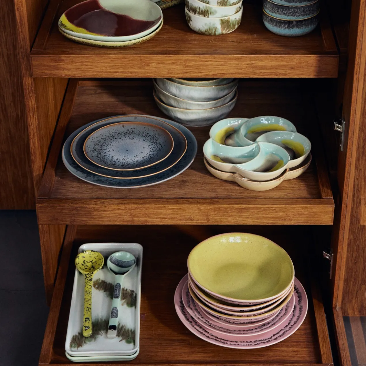 Servies 70's Ceramics opscheplepel Mines - set van 2