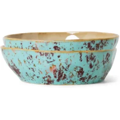Servies 70's Ceramics pasta kom patina - set van 2