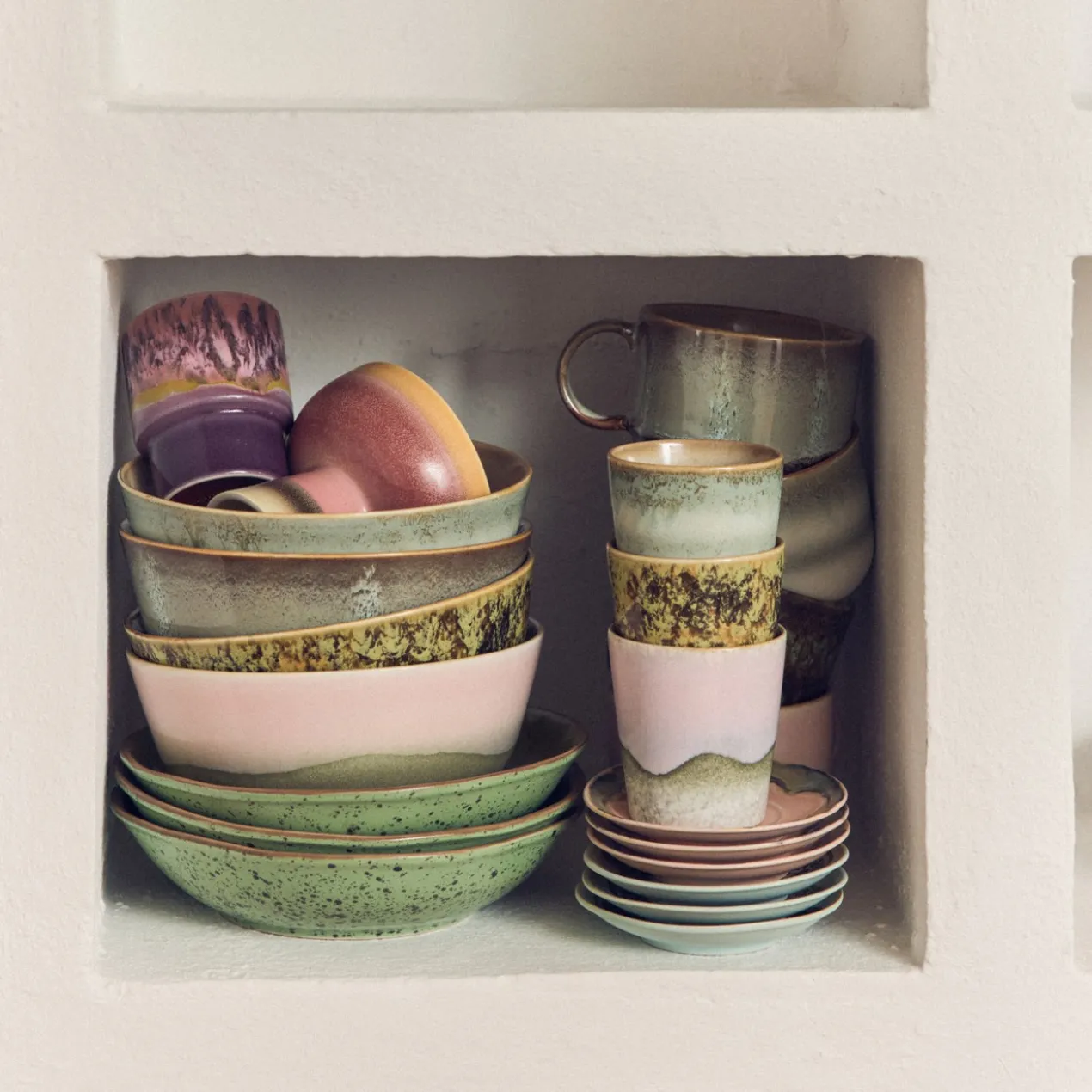 Servies 70's Ceramics ramen schaal Verge - set van 2