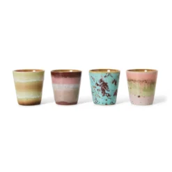 Servies 70's Ceramics ristretto mok Futurism - set van 4