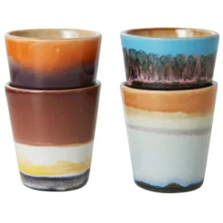 Servies 70's Ceramics Ristretto mok Solar - set van 4