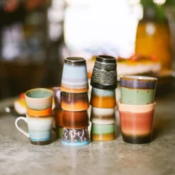 Servies 70's Ceramics Ristretto mok Solar - set van 4