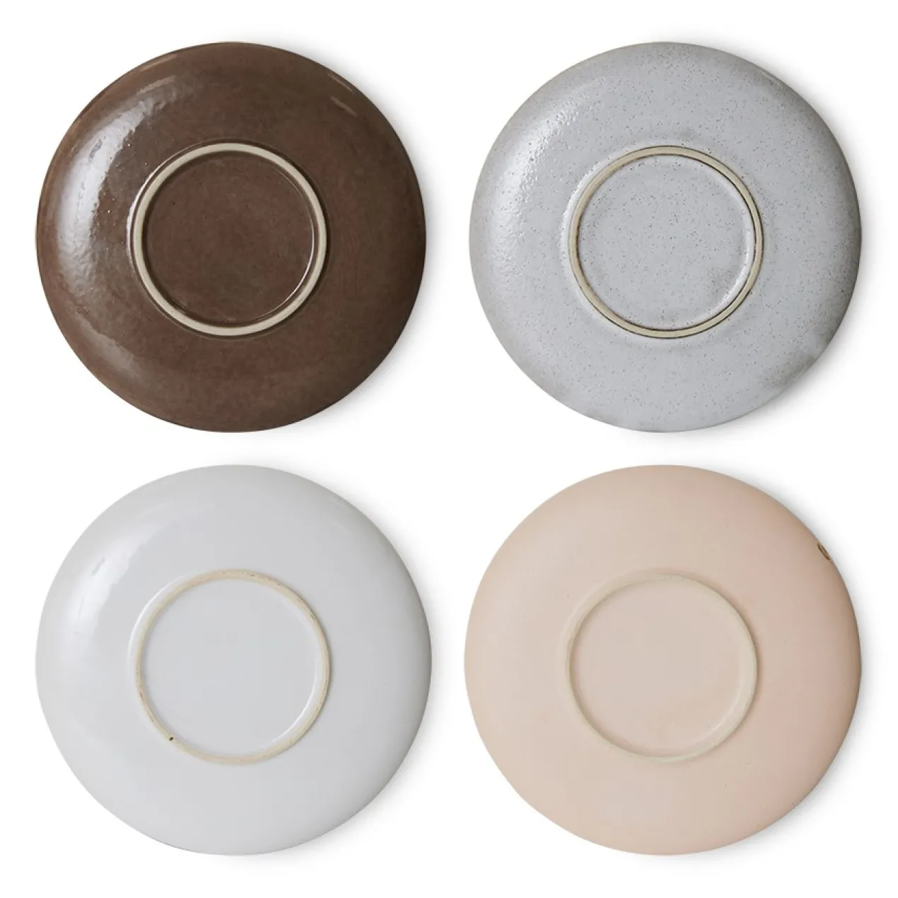 Servies 70's Ceramics saucers Big Sur
