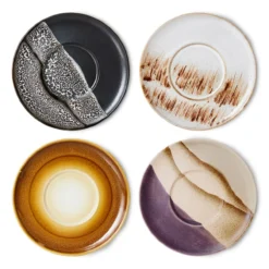 Servies 70's Ceramics saucers Big Sur