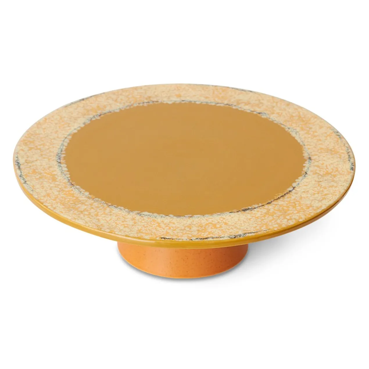 Servies 70s ceramics taartplateau L papaya