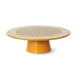 Servies 70s ceramics taartplateau L papaya