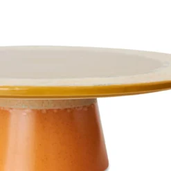 Servies 70s ceramics taartplateau L papaya