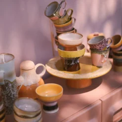 Servies 70s ceramics tapas schaal op voet S dunes
